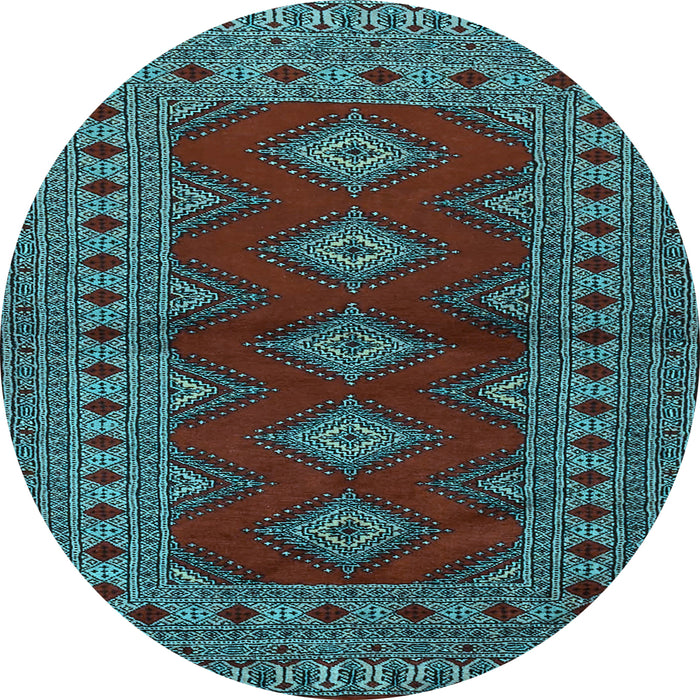 Round Machine Washable Persian Light Blue Traditional Rug, wshtr2476lblu
