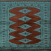 Square Southwestern Light Blue Country Rug, tr2477lblu