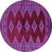 Round Southwestern Purple Country Rug, tr2477pur