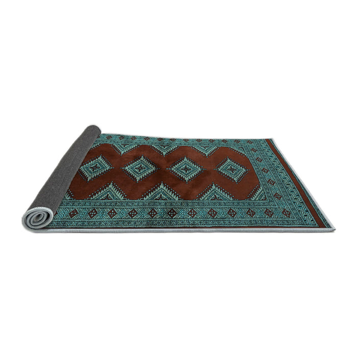 Sideview of Southwestern Light Blue Country Rug, tr2477lblu