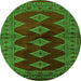 Square Southwestern Green Country Rug, tr2477grn