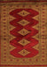 Serging Thickness of Machine Washable Southwestern Orange Country Area Rugs, wshtr2477org