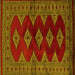 Square Machine Washable Southwestern Yellow Country Rug, wshtr2477yw