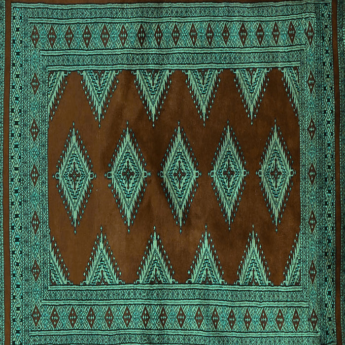 Square Southwestern Turquoise Country Rug, tr2477turq