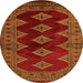 Square Southwestern Orange Country Rug, tr2477org