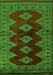 Serging Thickness of Machine Washable Southwestern Green Country Area Rugs, wshtr2477grn