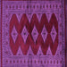 Square Machine Washable Southwestern Purple Country Area Rugs, wshtr2477pur