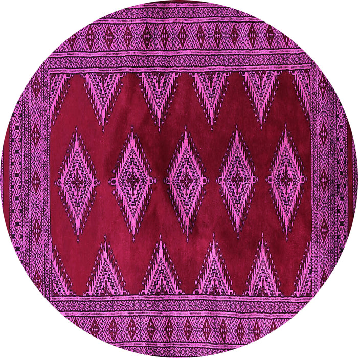 Round Machine Washable Southwestern Pink Country Rug, wshtr2477pnk