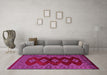 Machine Washable Southwestern Pink Country Rug in a Living Room, wshtr2477pnk
