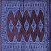 Square Southwestern Blue Country Rug, tr2477blu