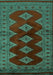 Southwestern Turquoise Country Rug, tr2477turq