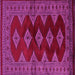 Square Machine Washable Southwestern Pink Country Rug, wshtr2477pnk