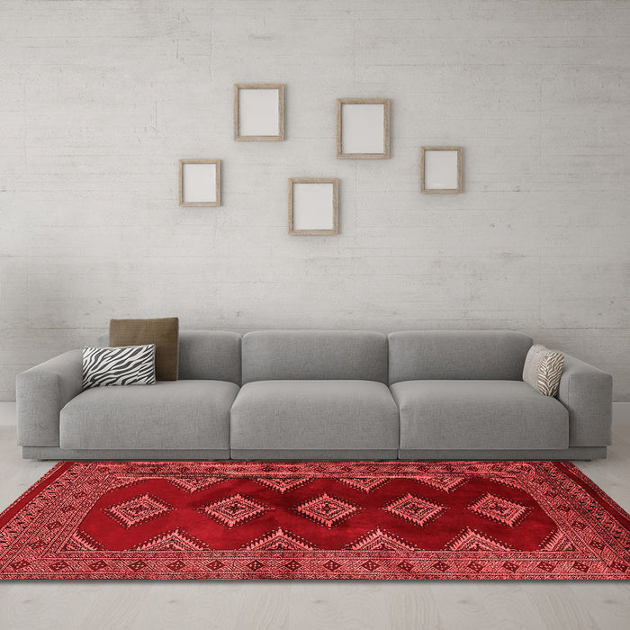 Country Red Washable Rugs