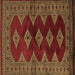 Square Machine Washable Southwestern Brown Country Rug, wshtr2477brn