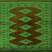 Serging Thickness of Southwestern Green Country Rug, tr2477grn