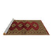 Sideview of Machine Washable Southwestern Brown Country Rug, wshtr2477brn