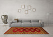 Machine Washable Southwestern Orange Country Area Rugs in a Living Room, wshtr2477org
