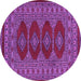 Round Southwestern Purple Country Rug, tr2478pur