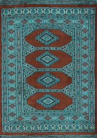 Southwestern Light Blue Country Rug, tr2478lblu