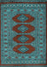 Southwestern Light Blue Country Rug, tr2478lblu