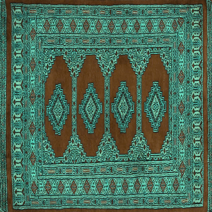 Square Southwestern Turquoise Country Rug, tr2478turq
