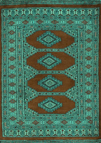 Southwestern Turquoise Country Rug, tr2478turq