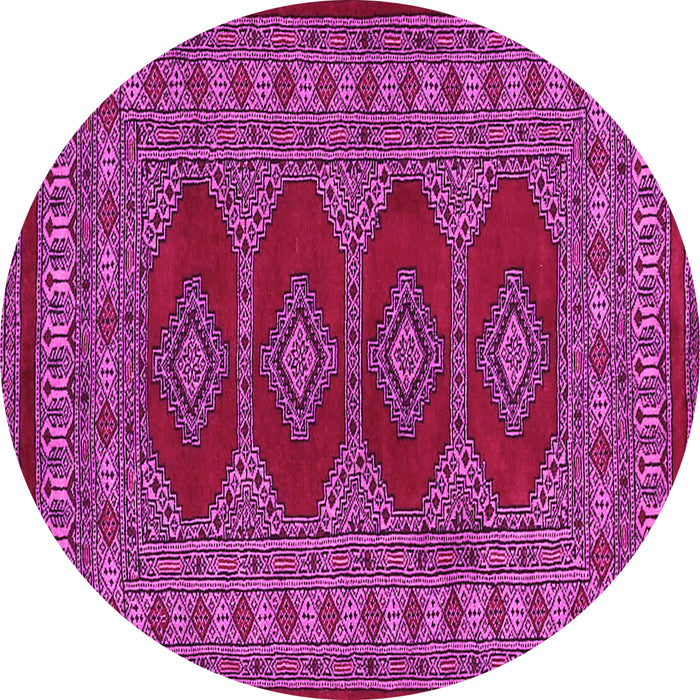 Round Machine Washable Southwestern Pink Country Rug, wshtr2478pnk