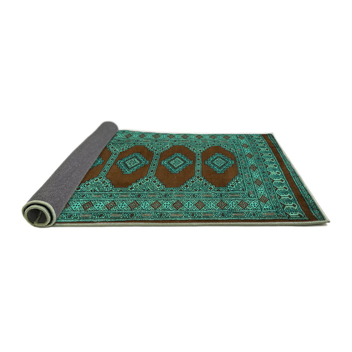 Sideview of Southwestern Turquoise Country Rug, tr2478turq