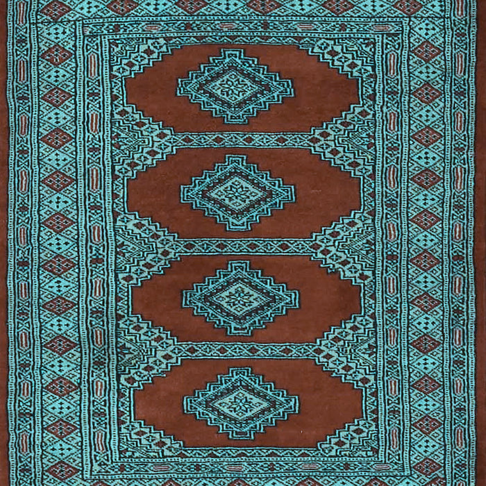 Machine Washable Southwestern Light Blue Country Rug, wshtr2478lblu