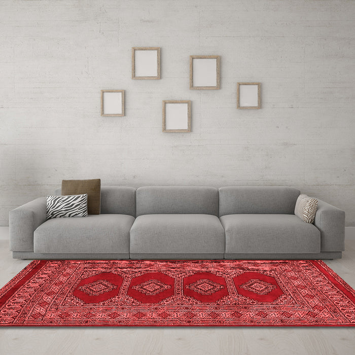 Country Red Washable Rugs