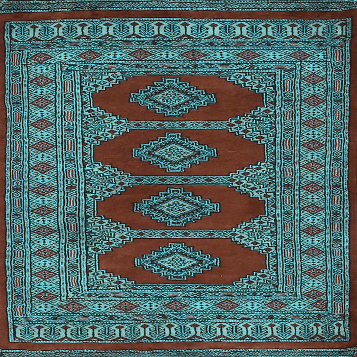Square Machine Washable Southwestern Light Blue Country Rug, wshtr2478lblu