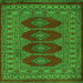 Round Machine Washable Southwestern Green Country Area Rugs, wshtr2478grn