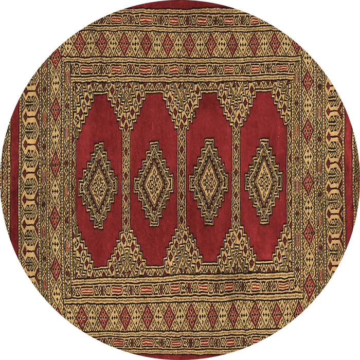 Round Machine Washable Southwestern Brown Country Rug, wshtr2478brn