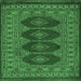 Square Machine Washable Southwestern Emerald Green Country Area Rugs, wshtr2478emgrn