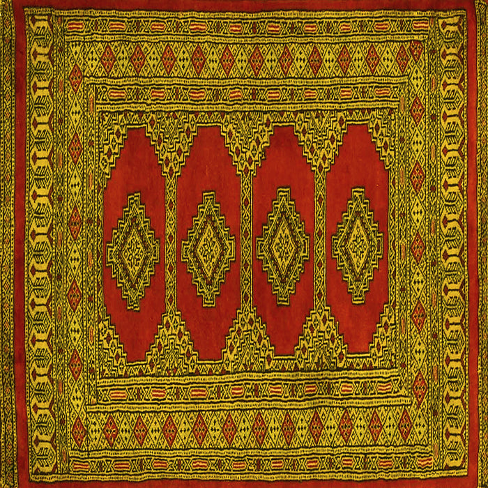 Square Southwestern Yellow Country Rug, tr2478yw