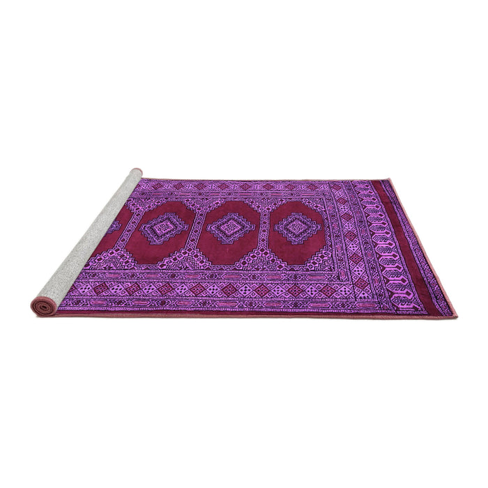 Sideview of Machine Washable Southwestern Purple Country Area Rugs, wshtr2478pur