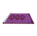 Sideview of Machine Washable Southwestern Purple Country Area Rugs, wshtr2478pur