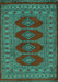 Machine Washable Southwestern Turquoise Country Area Rugs, wshtr2478turq