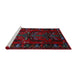 Sideview of Machine Washable Traditional Tomato Red Rug, wshtr2479