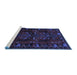 Sideview of Machine Washable Animal Blue Traditional Rug, wshtr2479blu