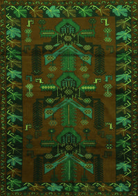 Animal Green Traditional Rug, tr2479grn