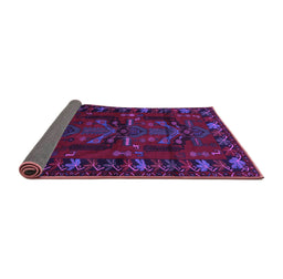 Sideview of Animal Purple Traditional Rug, tr2479pur