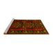 Sideview of Machine Washable Animal Yellow Traditional Rug, wshtr2479yw