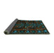 Sideview of Animal Turquoise Traditional Rug, tr2479turq