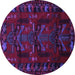 Round Machine Washable Animal Purple Traditional Area Rugs, wshtr2479pur