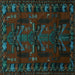 Square Animal Turquoise Traditional Rug, tr2479turq