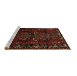Sideview of Machine Washable Animal Brown Traditional Rug, wshtr2479brn