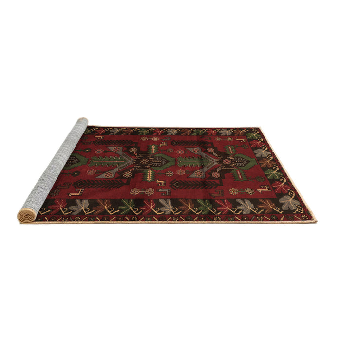 Sideview of Machine Washable Animal Brown Traditional Rug, wshtr2479brn
