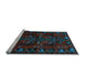 Sideview of Machine Washable Animal Light Blue Traditional Rug, wshtr2479lblu