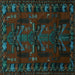 Square Machine Washable Animal Turquoise Traditional Area Rugs, wshtr2479turq